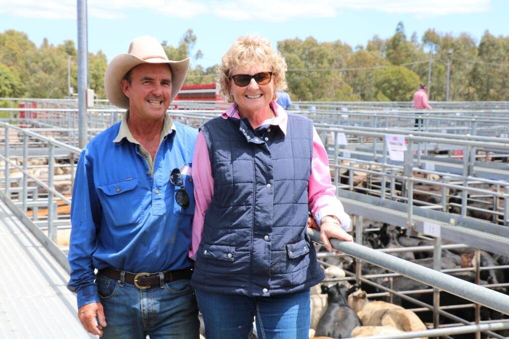 Todd and Kylie Kamman, Elgin, were among the many interested cattle people at the Elders Boyanup store cattle sale last week that grossed $3.23 million.