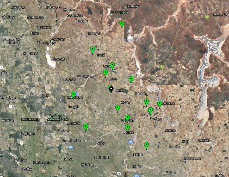 The sites involved in the project stretch from Perenjori down to Ballidu and from Watheroo across to Xantippe.