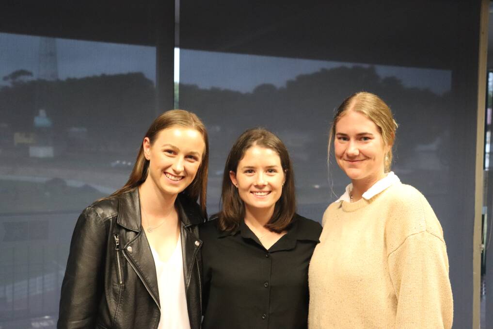 Curtin University agribusiness student Marion Lewis (left), Dardanup Rural Supplies rural supplies service Kylie Hilder and CBH Group grower service officer and DPIRD intern Millie Bardy.