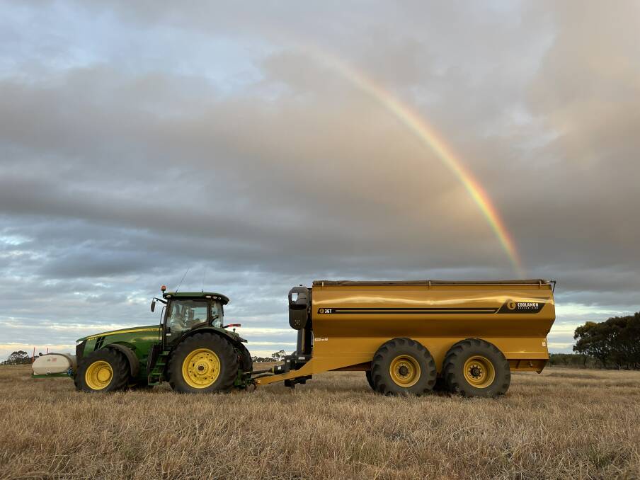 Chaser bin driver Merlin Mahlakas took this spectacular image during the harvesting of canola on Stuart and Ali Hocking's farm at Boxwood Hill and shared with at #potofblackgold.