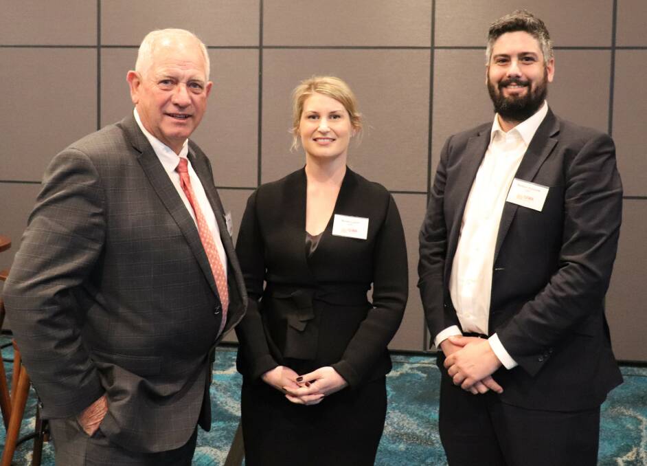 CBH Group director Jeff Seaby (left), Mukinbudin, with CBH Growers' Advisory Council member Renee Lynch, Narembeen and acting chief financial officer Nelson Aylmore.