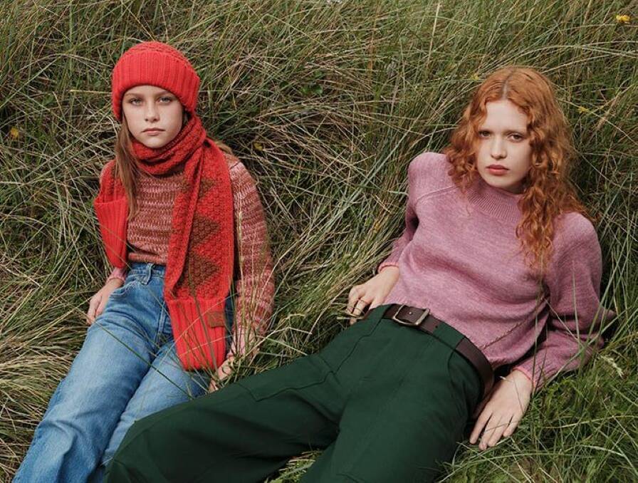A promotional photo showing some of the items from Victoria Beckham's new knitwear collection developed in collaboration with The Woolmark Company and made from Australian Merino wool. 