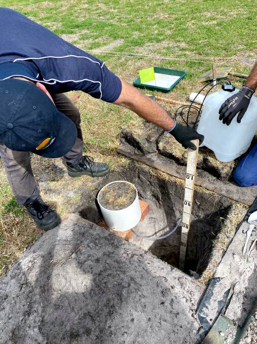 One of 30 underground collection devices is installed to capture water as part of a new uPtake trial to measure the effectiveness of low water-soluble phosphorus fertiliser for pastures and the environment.