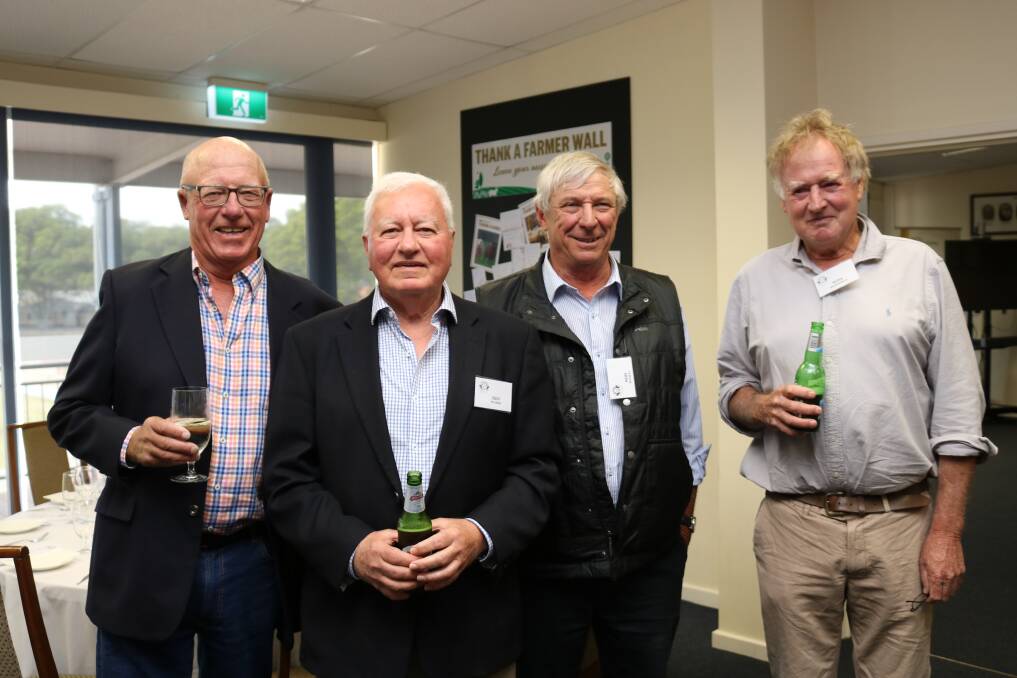 Those with sheep and wool industry history included Basil Ladyman (left), Katanning, Ken Walker, Booragoon, Rod Bushell, Katanning and Ross Richardson, Mianelup, Gnowangerup.
