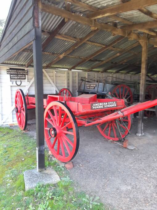 One of the historical wagons on display in a shed at the Mt Barker Police Station & Folk Museum.