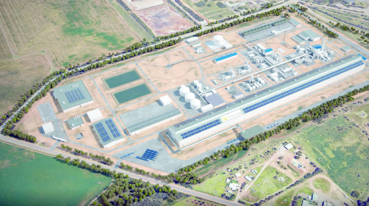 An artists impression of what the proposed Project Haber urea fertiliser production plant at Geraldton will look like.