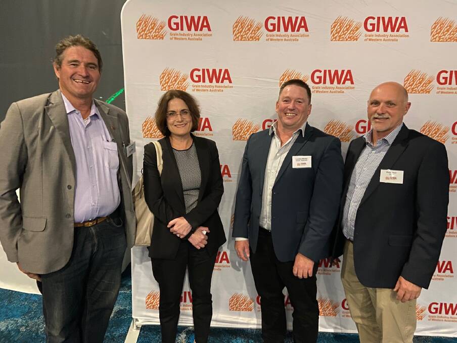 CBH Group Growers' Advisory Council member Laurie Butler (left), with Savior Consulting director Larissa Taylor, Beaumont grower Lyndon Mickel and GIWA executive officer Peter Nash.