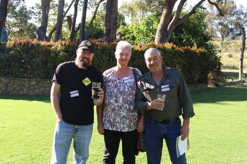 Peter Watts (left), Outback Brewing owner, Sandra Axleby and Jimmy Vaughan, Dr Jims Famous Lemon Squash owners.