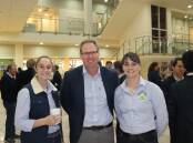 West Midlands Group representatives, beef industry development officer Erin OBrien (left), executive officer Nathan Craig and mixed farmings systems project officer Melanie Dixon chatted at The University of Western Australias postrgraduate research presentation last week.