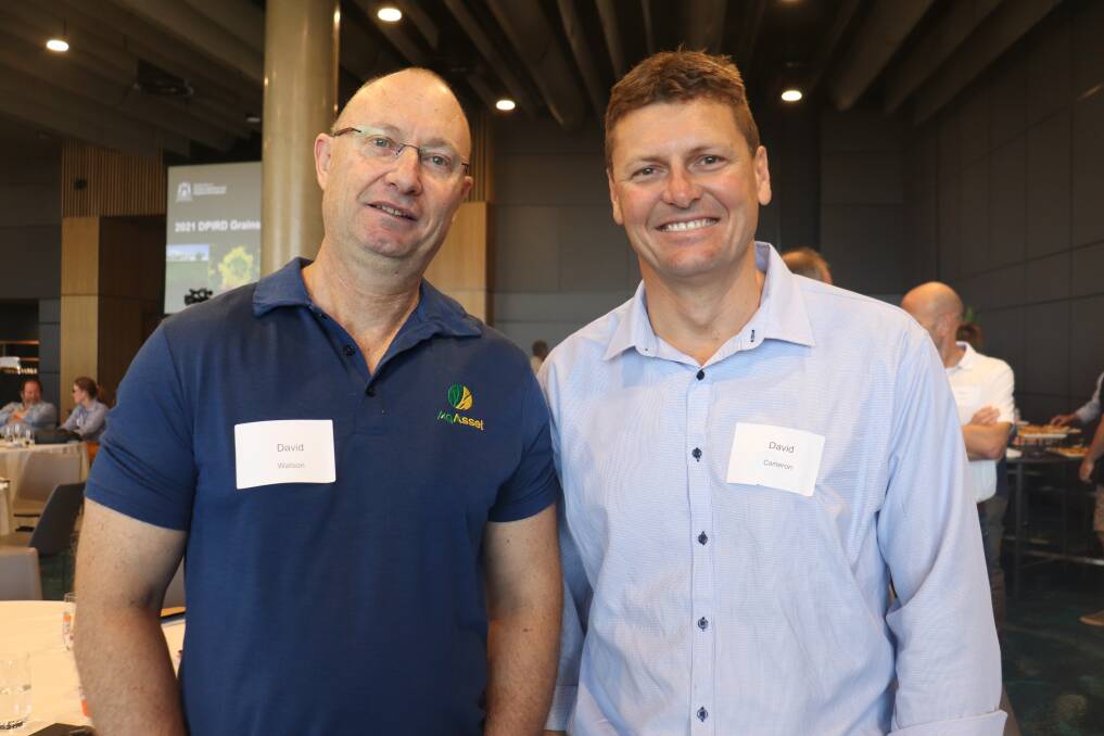 AgAsset farm management consultant David Watson (left) and Farmanco agronomist David Cameron.