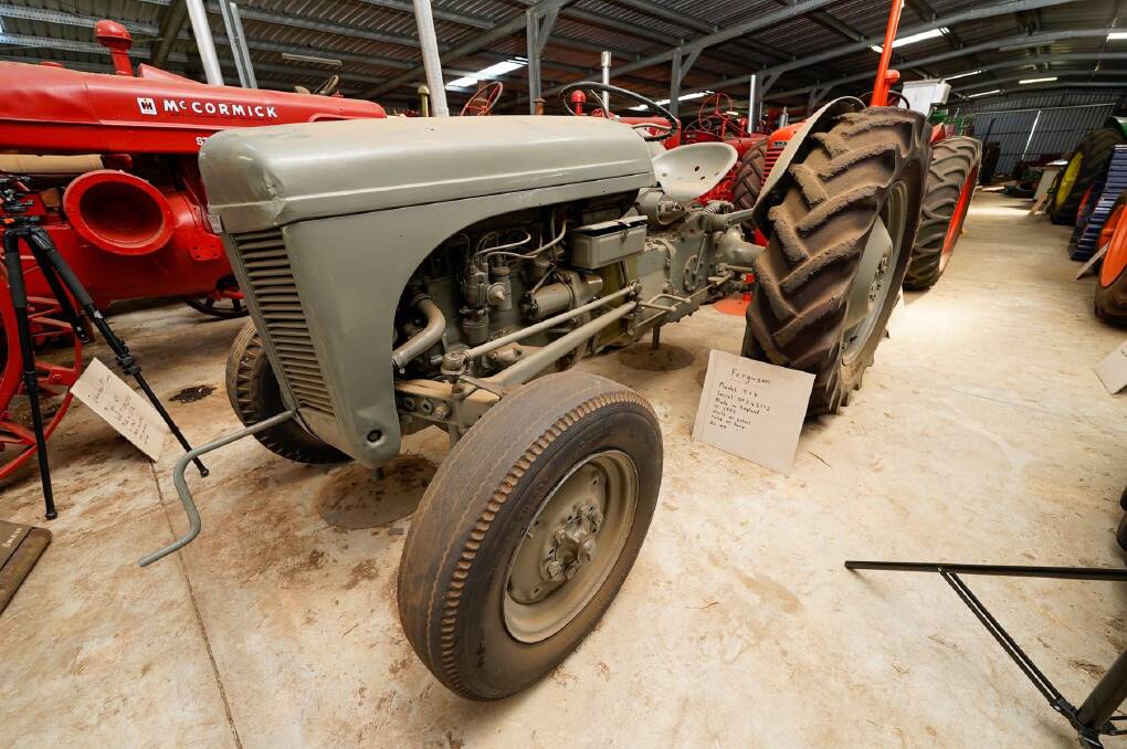 The Illingworth tractor collection offered a ubiquitous grey Fergy. This one, a 1952 TFO model, sold for $3200.