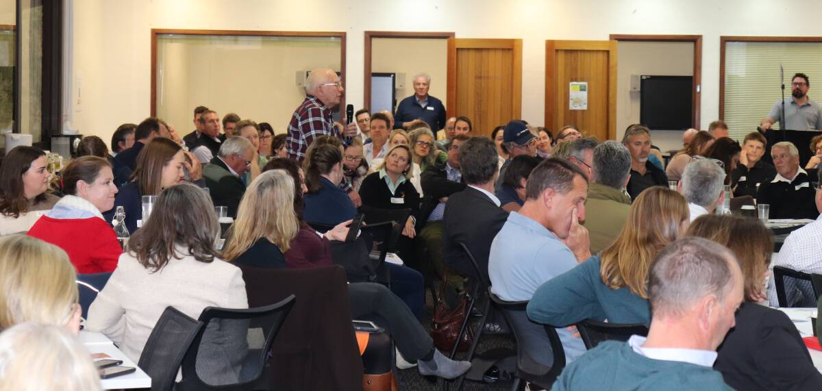 A question from the floor at the State Government's $15 million Climate Resilience Fund Forum, held at the Muresk Institute last week.