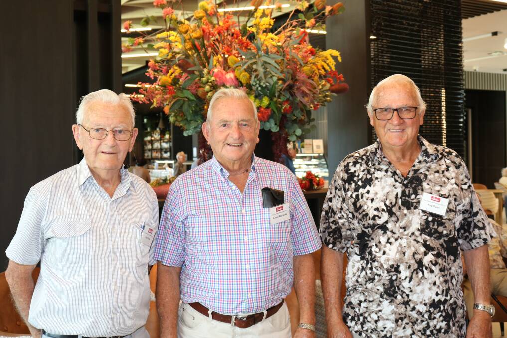 Ready for lunch were Ted Parker (left), Madeley, Kevin Richards, Mandurah and Roy Dunn, Shoalwater.