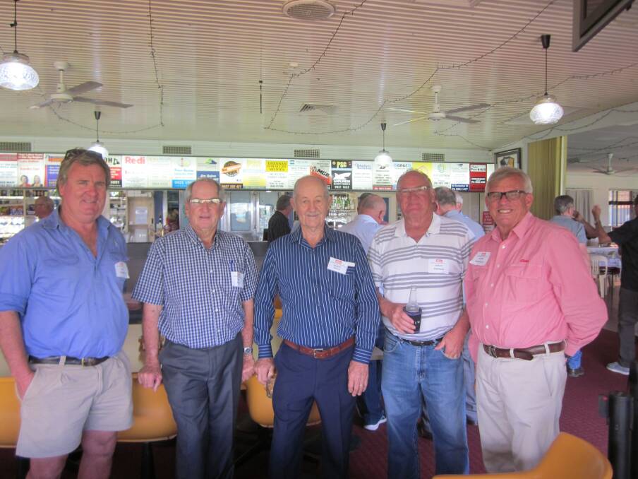 Enjoying catching up were Bill Campbell (left), John Lucas, Robert Grace, Banjo Brennan and Garry Hamersley.