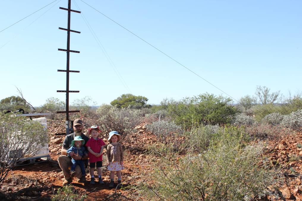 Jack, Lyra, Verety and Ysobel Carmody, out checking the remote-contolled system on the familys Prenti Downs station at Wiluna, in the remote southern Rangelands.