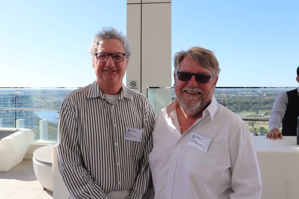 Kimberley Development Commission chairman David Mack (left), with Peel Development Commission chairman David Doepel.
