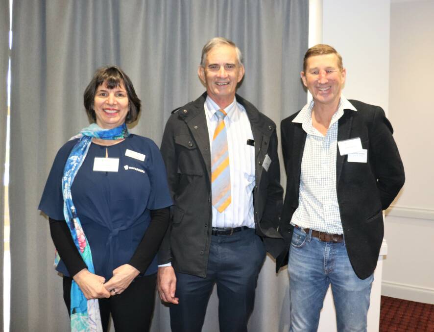 WAFarmers' dairy council executive manager policy, advocacy and engagement Laura Stocker, dairy council president Ian Noakes and Tasmanian dairy farmer and entertaining speaker at the conference Richard Gardner.