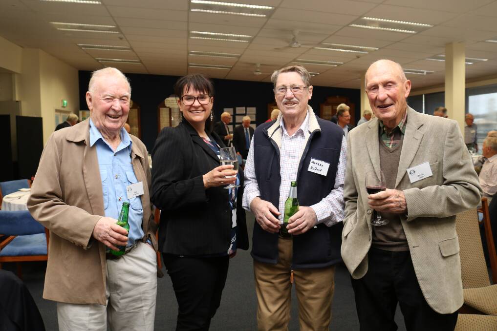 Old Ram Muster committee member Ian (Ginge) Robinson, Cottesloe, shared a joke with Ability WA manager of partnerships Ingrid Barnard, Murray McQuie, Bulga Downs station, Sandstone and Dane Gorn, Crawley.