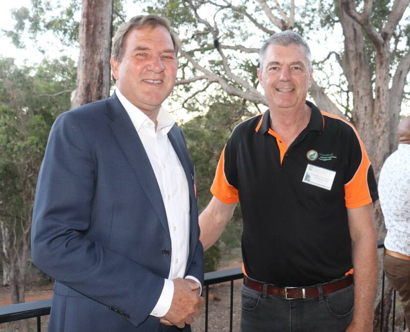 Agricultural Region MLC Darren West (left) and Dr Karl O'Callaghan, chief executive officer Wheatbelt NRM.