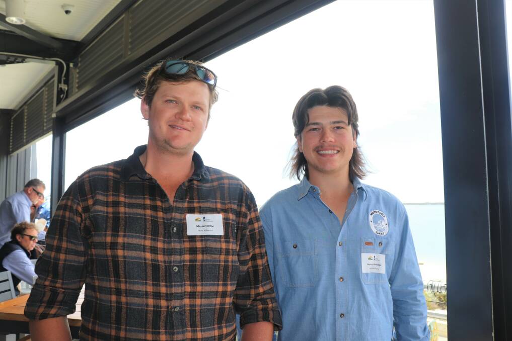 Young Benger dairy farmers Mason Norton (left) and Harrison Partridge.
