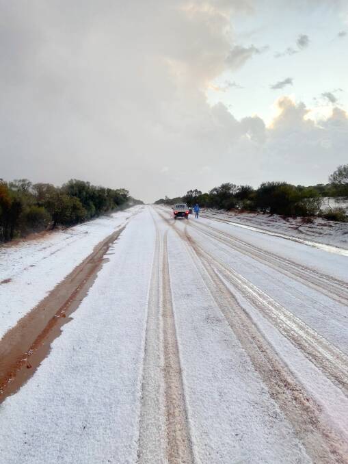 In some areas, the hail was so thick it looked like it had snowed.