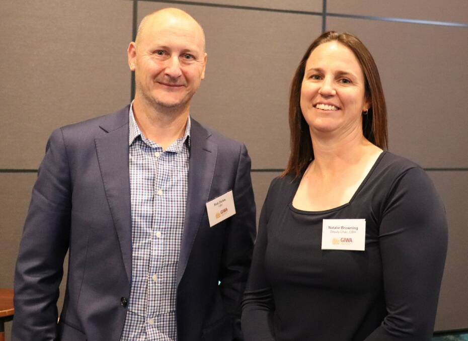 CBH Group government and industry relations Rob Dickie with deputy chairwoman Natalie Browning, Kondinin.