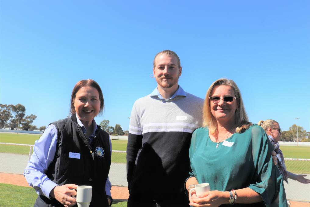 Grower Group Alliance stakeholder and communications manager Kallista Bolton (left), Wide Open Agriculture product analyst Peter Downey and Women in Farming treasurer and Lake Grace farmer Yvette Downey.