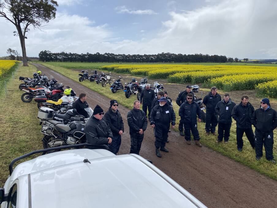 The ADAMA Australia 2-wheel crop trials tour group braved cold, wet conditions on the first day of the tour this year at Rylington Park, near Boyup Brook.