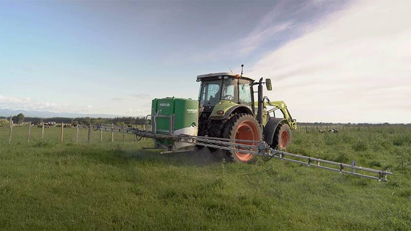 Hustler's Applic8r mounted boomsprayer has proved itself on flat and hill country in New Zealand.
