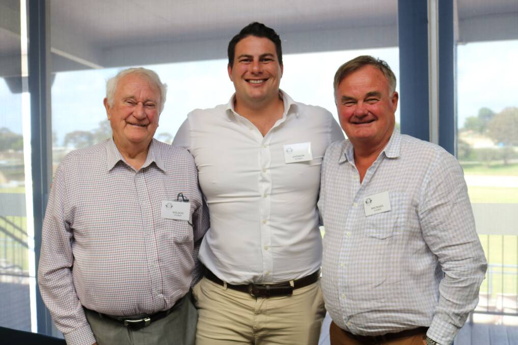 Three generations of the Tuckey family, former Federal Foresty and Conservation Minister and assistant to the prime minister, Wilson Tuckey, Ascot, his grandson Andrew, Karrinyup and son Michael, Perth Plant Express, Ascot, were in attendance.