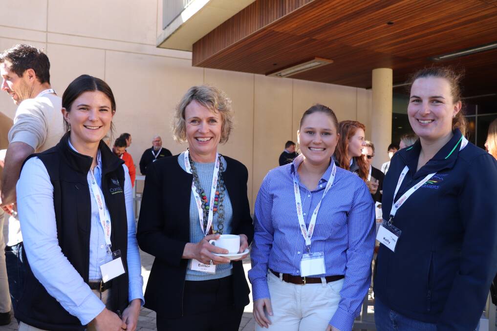 ConsultAg agronomist Jordy Medlan (left), WA Livestock Research Council executive officer Esther Jones, The Sheep's Back network co-ordinator Renee Sieber and Stirlings to Coast livestock projects officer Kelly Gorter.