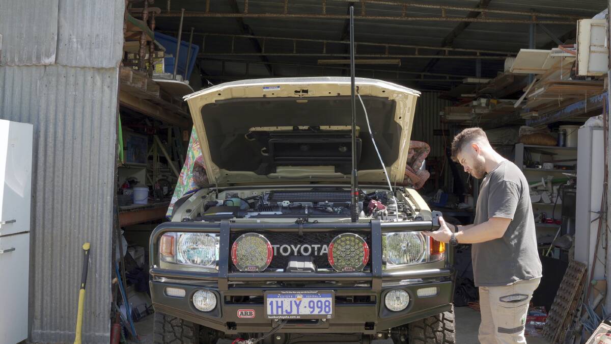 Adding the final modifications to his new Toyota TroopCarrier, Mr Green is almost ready to take on the Golden Outback. 