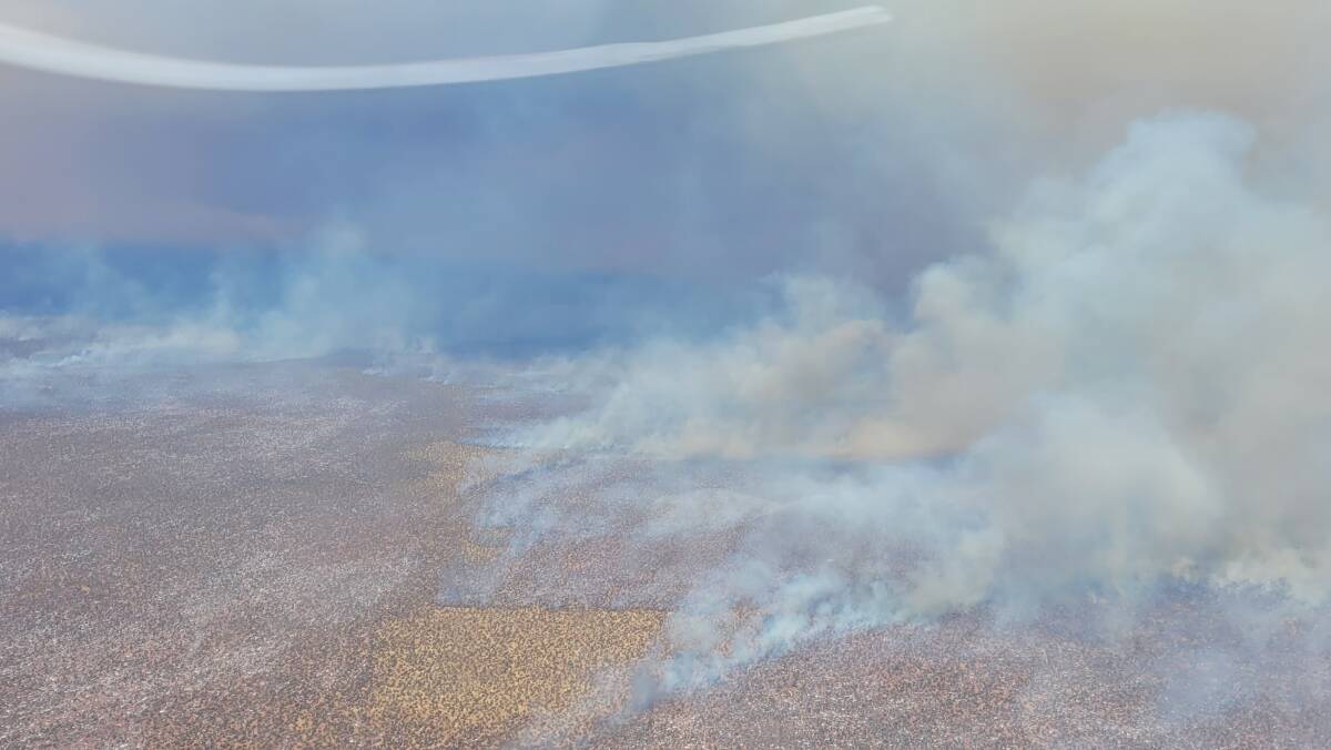 Firefighters continued to battle an out of control bushfire, which had burned through 226,982 hectares across the Gascoyne region, as Farm Weekly went to press on Tuesday night. Photo by the Department of Fire and Emergency Services.