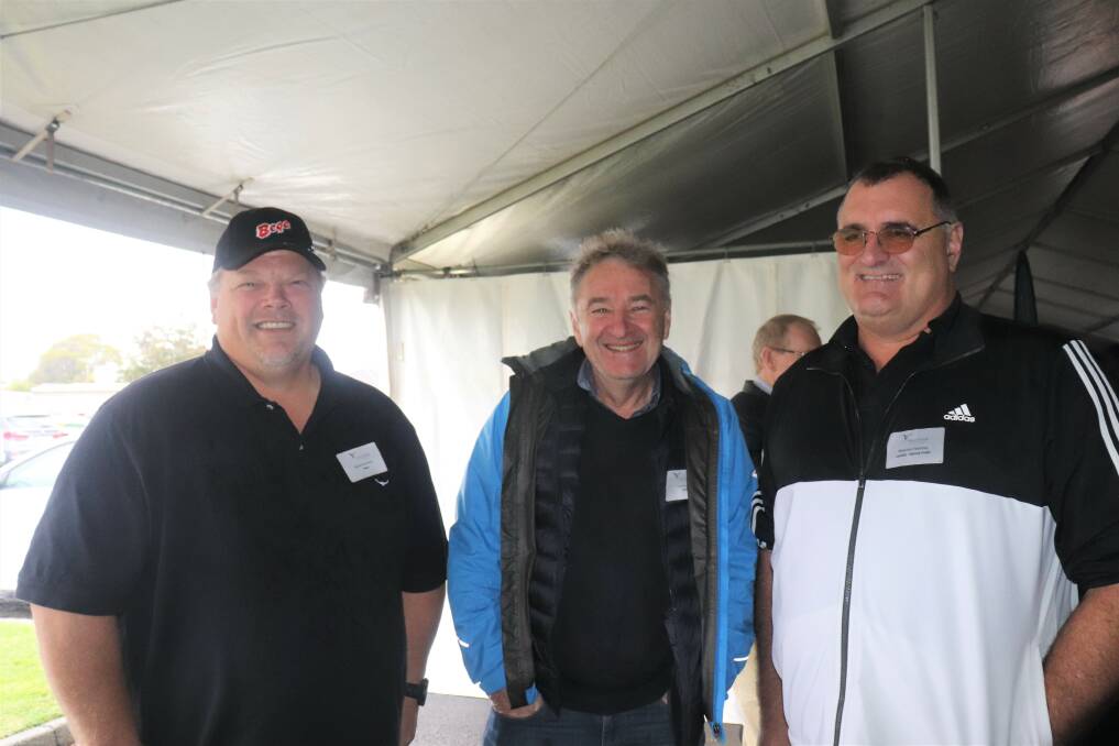 Ruben Zandman (left), Bega Dairy & Drinks procurement, Terry Burnage, business development manager agribusiness, investment and trade, Department of Primary Industries and Regional Development and Malcolm Fechney, supplier services manager for Lactalis Australia which owns Harvey Fresh.