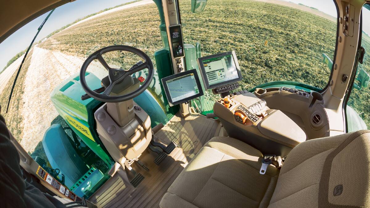 Farmers can remotely check on the autonomous tractor's progress and performance via the John Deere Operations Centre app on their phone.