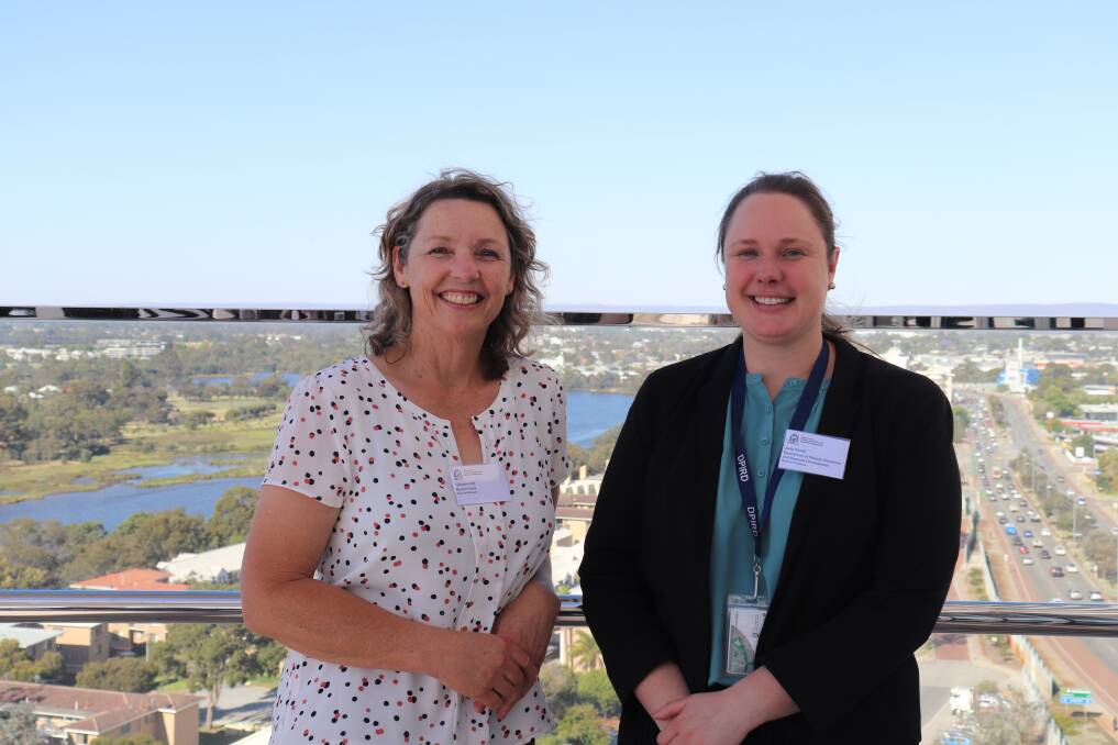 Western Dairy regional manager Julianne Hill (left) with Department of Primary Industry and Regional Development (DPIRD) director livestock, Julia Smith.