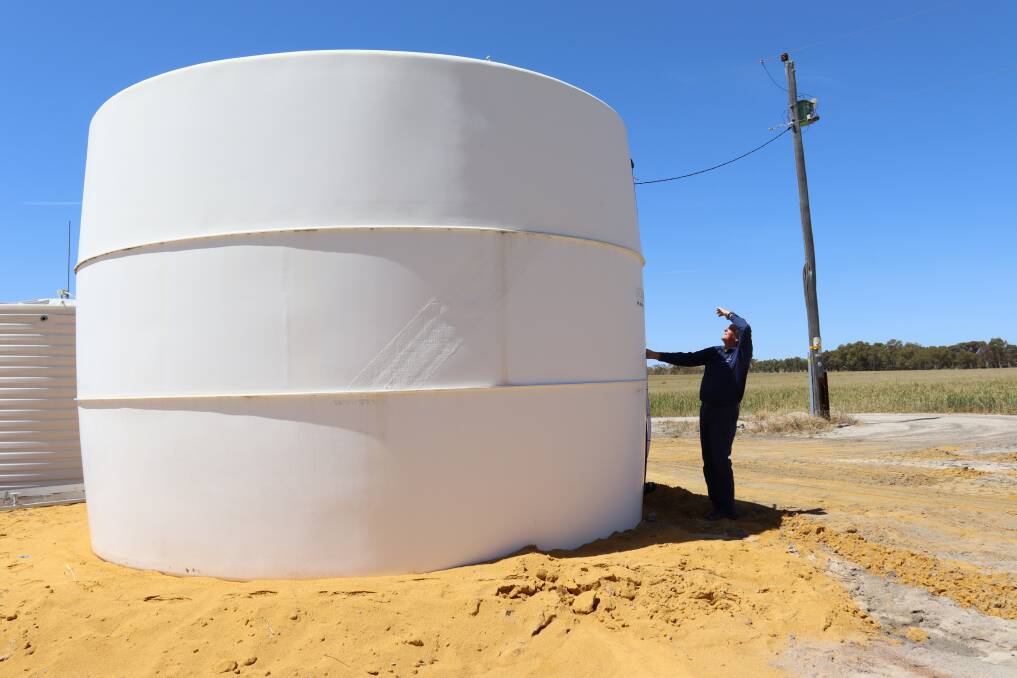 The raw water tank has a capacity of 60,000L and is monitored with an electronic level sensor, which Mr Sewell is able to check through a mobile phone application anywhere and at any time
