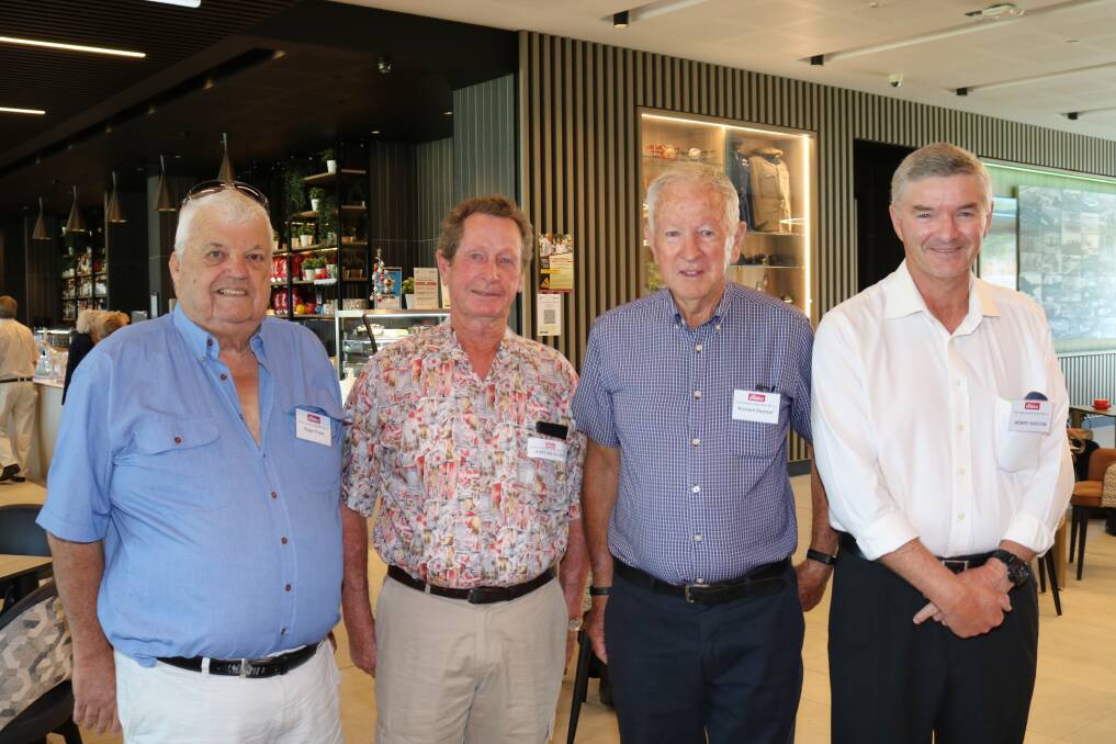 Catching up before lunch were Roger Patek (left), Mandurah, John Rickard, Jandakot, Richard Depiazz, Warwick and Kerry Easton, Geraldton.