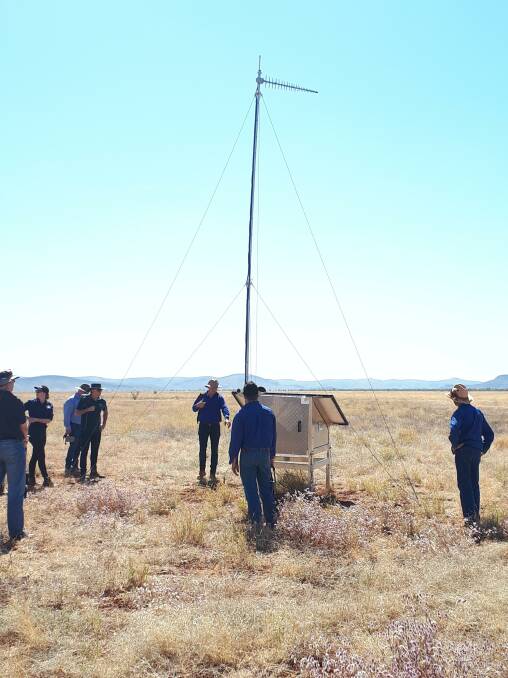 Three telemetry towers have been installed to relay data at Hamersley station for the virtual fencing trial. Towers deliver messages to the fencing, while collars feed information back through to the towers.