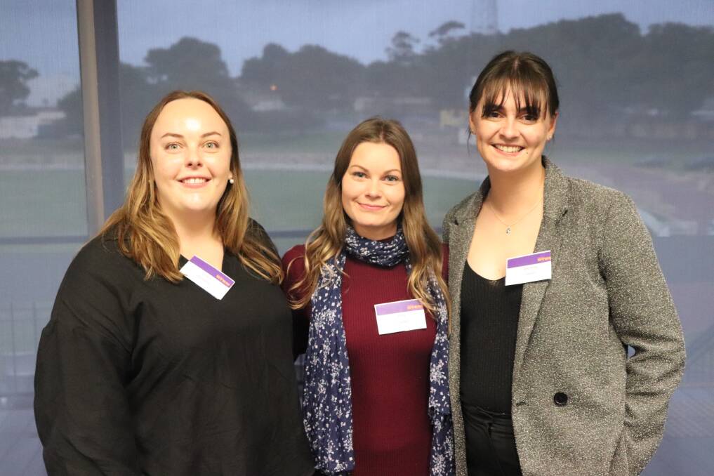 DPIRD research scientist Grace Williams (left), Facey Group research co-ordinator Amy Bowden and West Midlands Group mixed farmings system project officer Melanie Dixon.