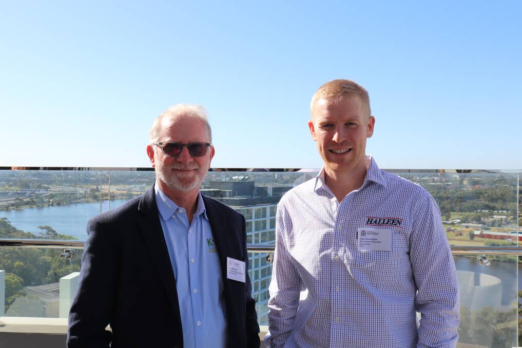 Kochii Australian Eucalyptus Oil chief operating officer Steve Meerwald (left), with WA Livestock Exporters Association chairman John Cunnington.