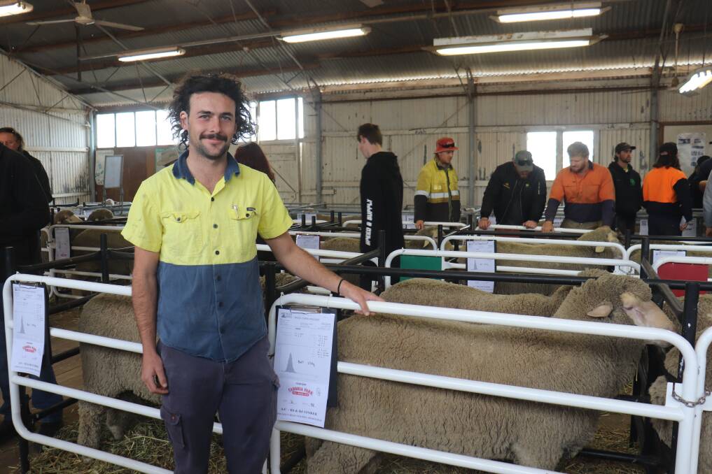 Travis Henning, Beaulah Pastoral, Cadoux, purchased four rams from the Cadonia Park stud at the Wheatbelt Triple C sale.