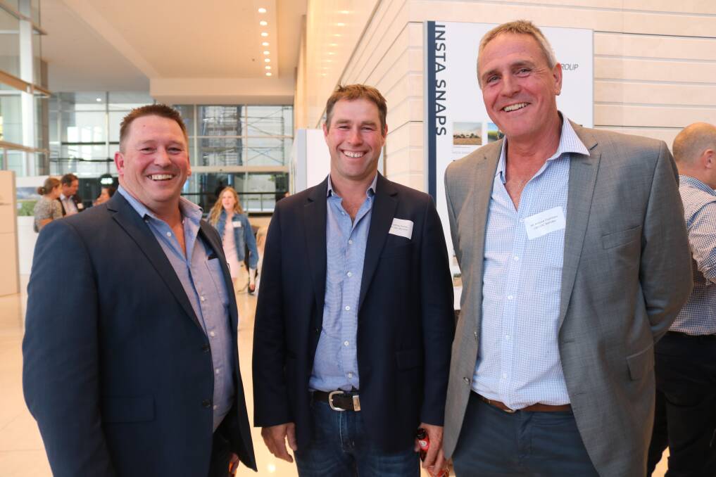 Lyndon Mickel (left), Beaumont, CBH Growers' Advisory Council (GAC) and newly-elected president of the Grains Industry of WA, with fellow GAC members Jeffrery Stoney, Gnowellen and Andrew Chambers, Ravensthorpe.