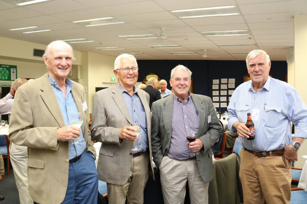 Old rams in the room included Tom Atkinson (left), Gidgegannup, Alex Campbell and Robert Wood, both Dalkeith and Jim Thom, Claremont.
