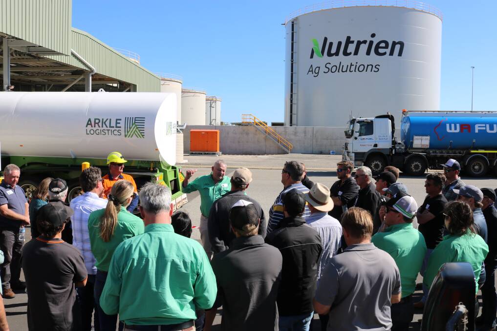 Nutrien Ag Solutions employees and their clients travelled from around the State last Wednesday to go on a tour to the new UAN storage site at Kwinana.