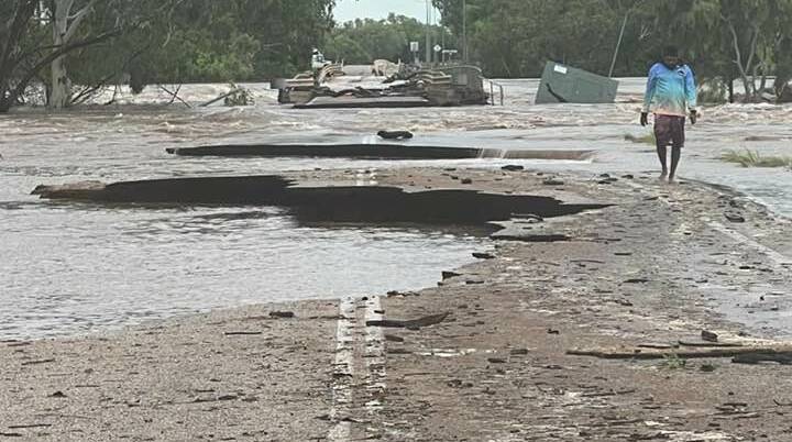 One of the roads damaged by heavy flooding in the Kimberley. Photo by WA Liberal Party Pastoral and Mining Region MP, Neil Thomson.