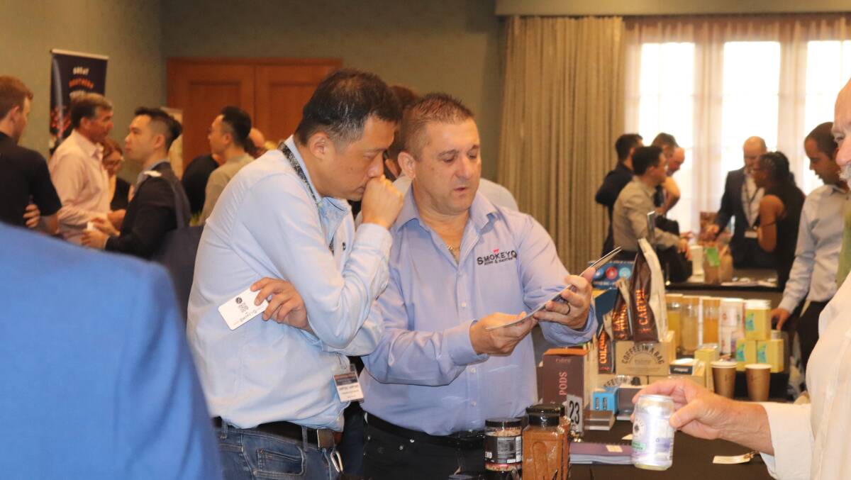 WA producers and buyers participating in the Taste WA speed dating event. Producers had three minutes to sell their product before buyers could move to to the next stand.