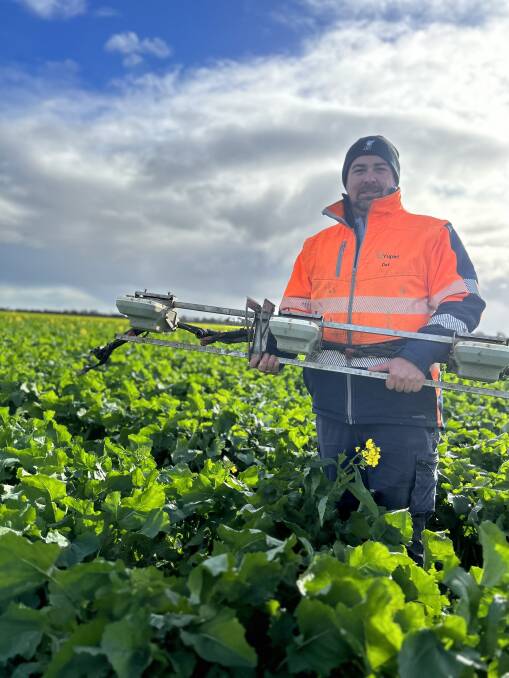 SEPWA executive board member Daffyd Jones trialing camera sprayers on his property at Beaumont. SEPWA allows its members to undertake variety trials and other investigative activities on their own properties so they have some buy-in in regards to the groups research.