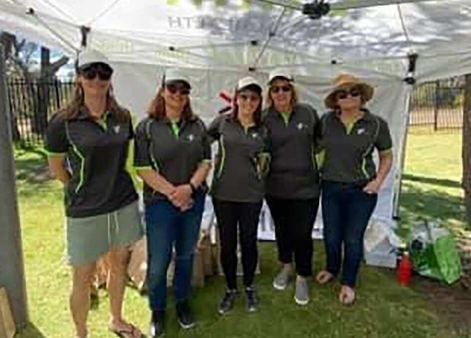 Boyup Brooks CoMHAT team at a Mental Health Week event they co-ordinated: grant writer Kirsten Skraha (left), treasurer Mary-Anne Inglis, Ms Knapp, previous South West suicide prevention officer Nicky Smith and original CoMHAT project officer Sam Curran.