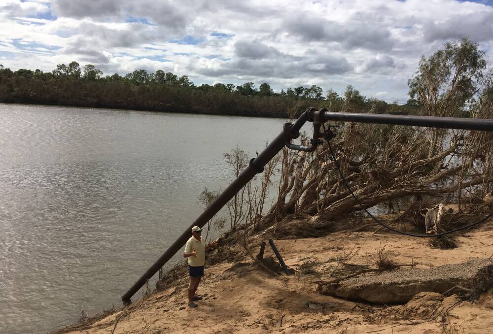 Photographs show the extent of the Burdekin River bank erosion that Anthony Caleo needs to replace. Pictures supplied.